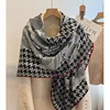 5# houndstooth camelli 133 square scarf - 135x135cm