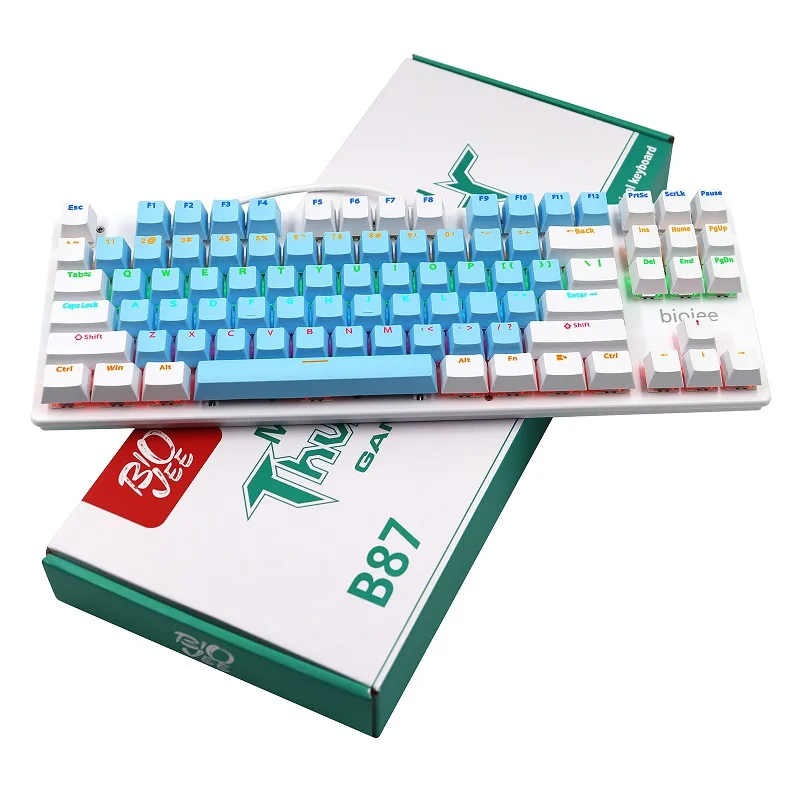 カスタムRGBレインボー有線メカニカルキーボード87キー