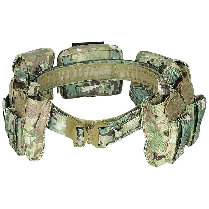 Heavy Duty High Density Durable Hunting Material Tactical Belt with Pouches Duty Belts Outdoor Work Wear-resistant Belts