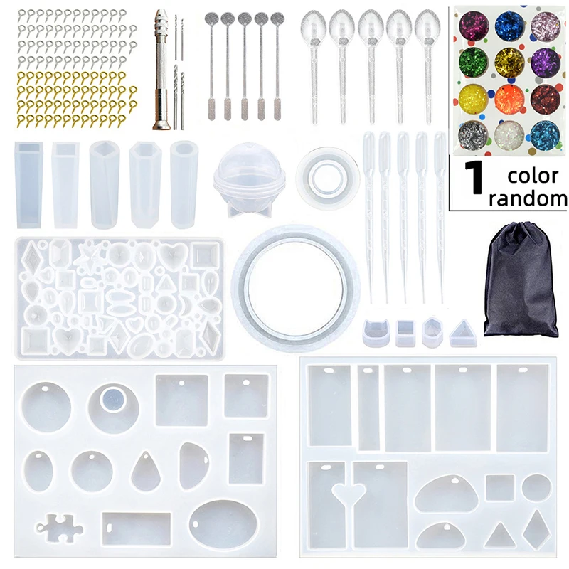 Diy Jewelry Package Epoxy Resin Silicone Jewelry Molds Kit Set With ...