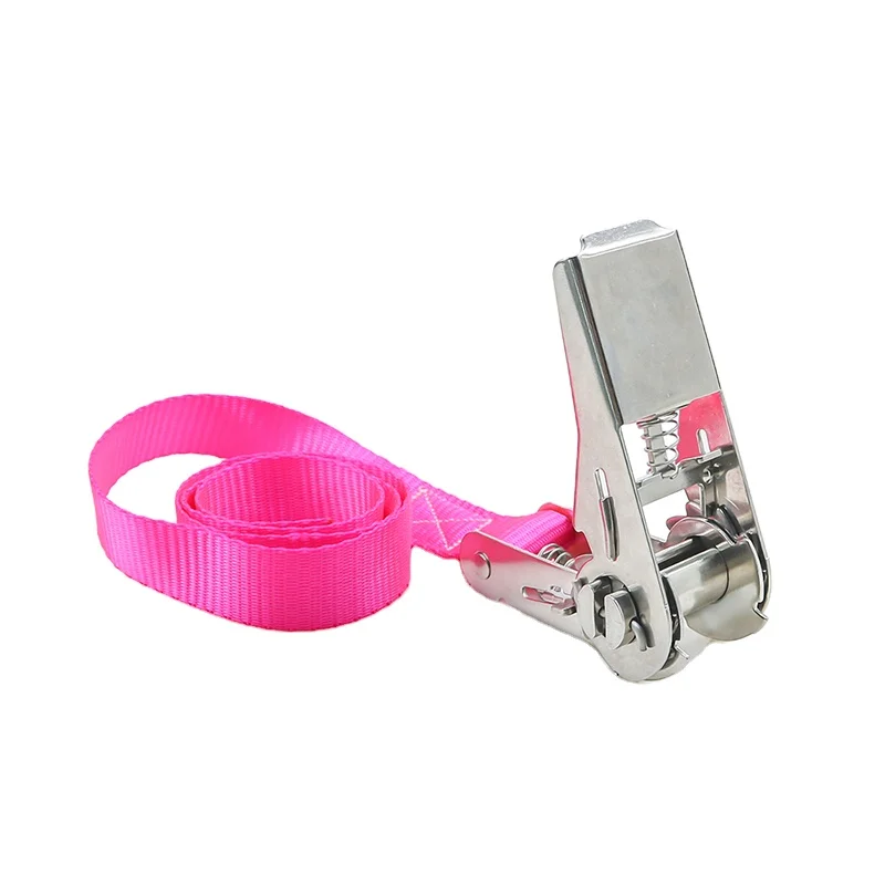 1 inch 800kgs High Robust 304/316 Stainless Steel Ratchet Buckle Cargo Load Securing Ratchet Lashing strap