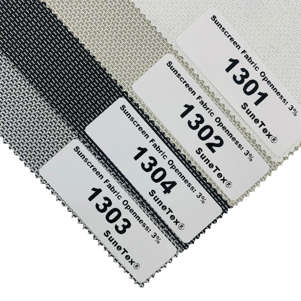 Transparent 430GSM PVC Sunscreen Fabric Roller Blinds with 2/2.5/3m Width for Outdoor Shade