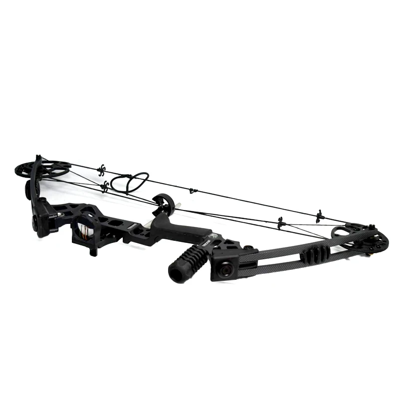 Tiro con l'arco all'aperto, caccia, tiro, 20-70 libbre, per destrorsi, set di arco compound nero/mimetico in lega di alluminio con accessori._voghion.com