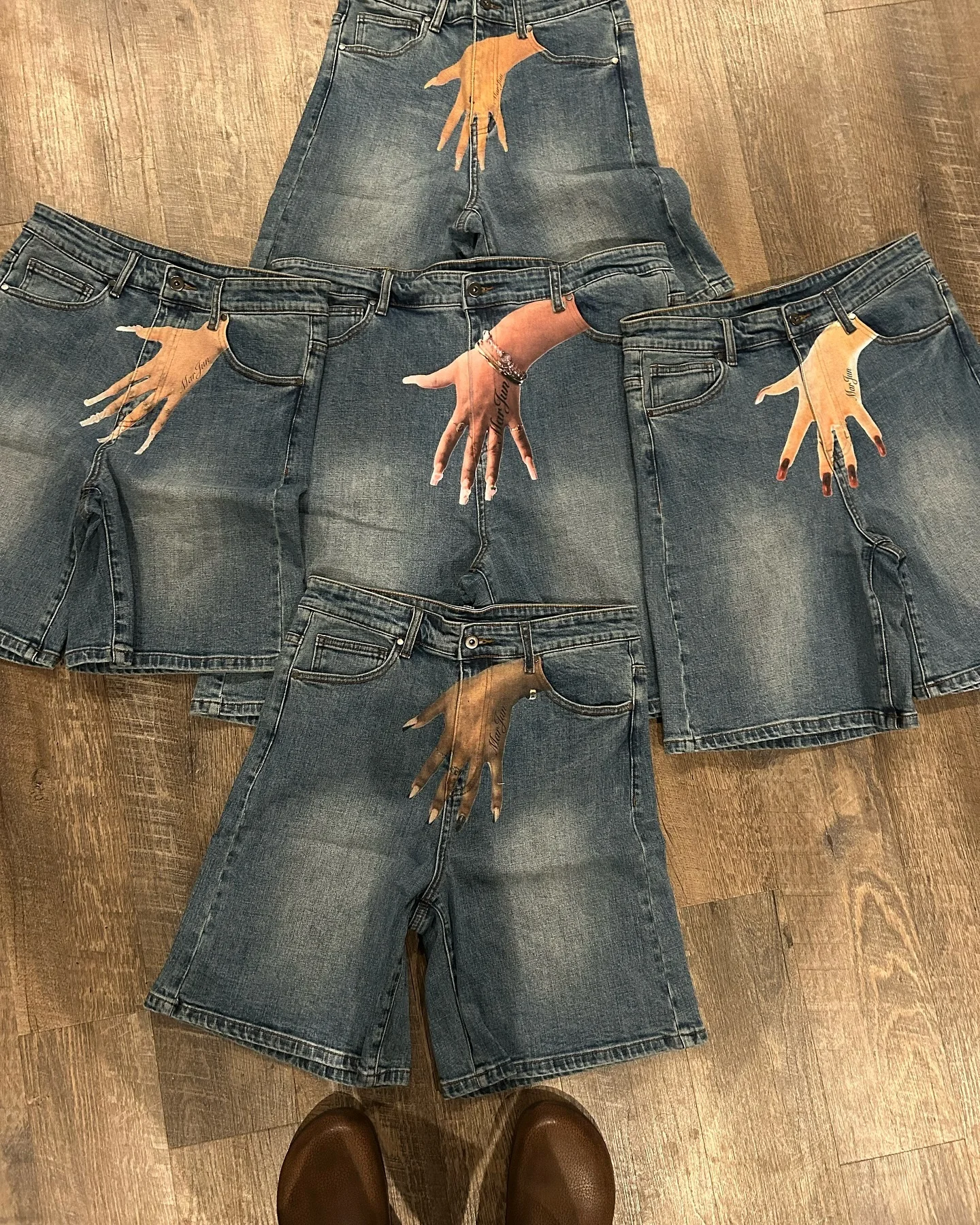 Jorts Baggy produttore Streetwear firmato in cotone con Logo Vintage  oversize con fanghi e lavaggio in Denim Jeans corti in Denim Jorts uomo