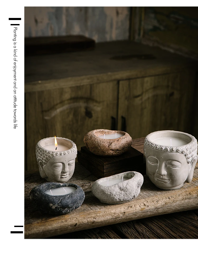 Unique Minimalism Style Buddha's Head Candle Bowl Wholesale Large