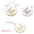 LS-E1328 CZ Initial Charms, Rainbow CZ Pave Gold Uppercase Initial Charms, 26 Letter Alphabet Pendant Charms