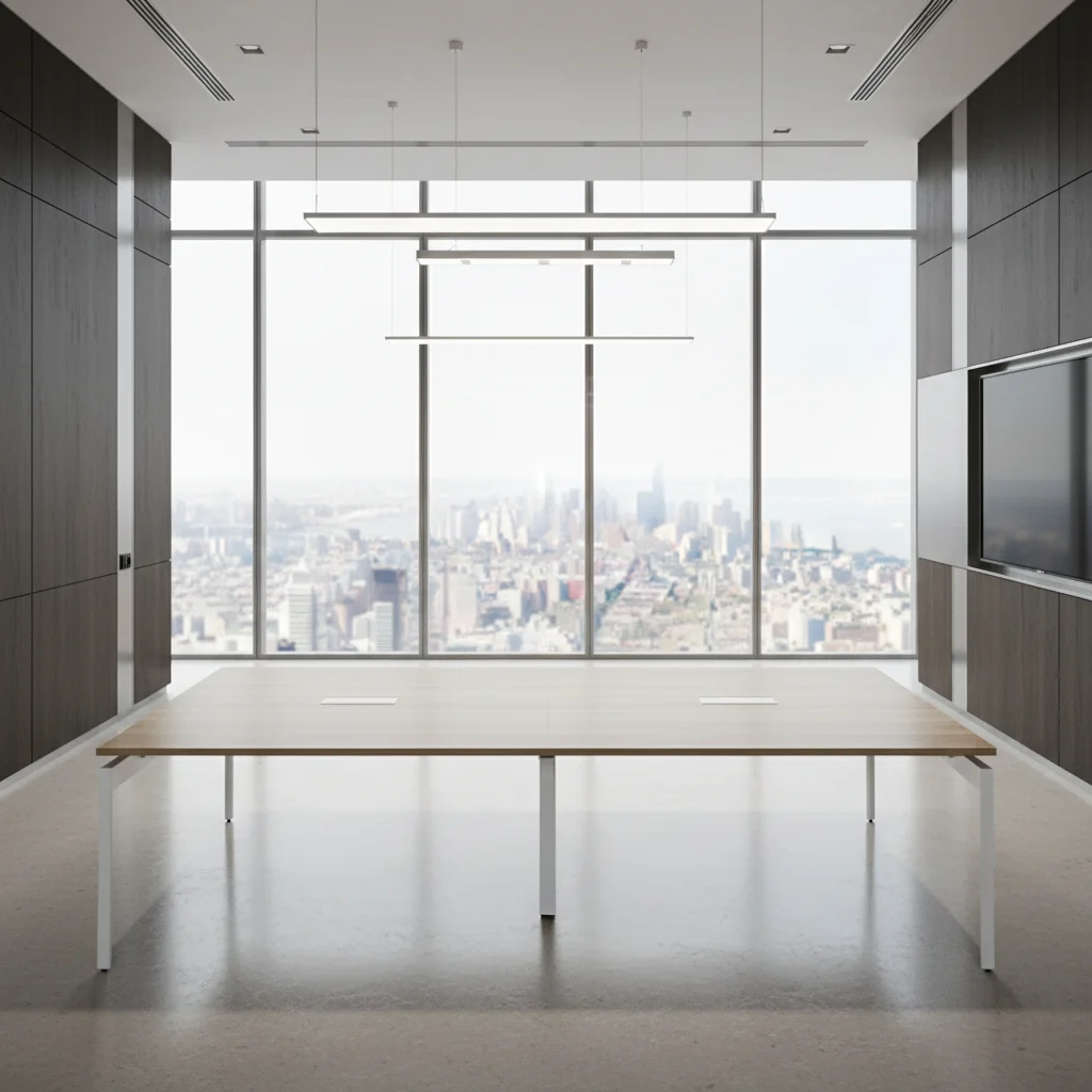 Medium Conference Table Steel Frame Professional Boardroom Design Business Meeting Space Modern Office Desks 2