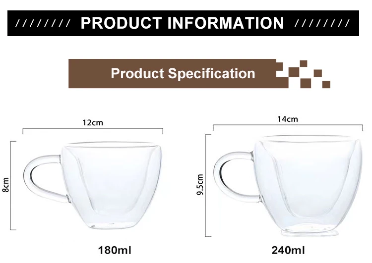 Handmade Double Wall Glass Coffee Walled Heart Shaped 240ml For Sale Best Mugs Espresso Cup