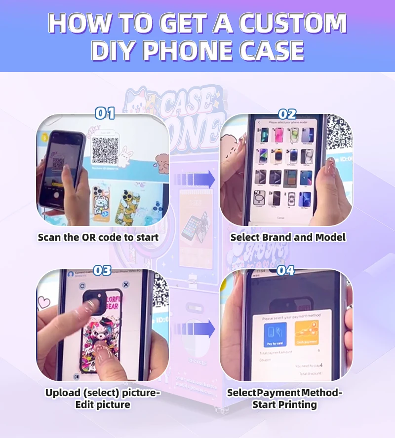 product funkyplay stylish mobile phone case vending machine automatic with custom patterns and sdk function-6