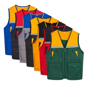 Wholesale Custom Logo Multi-pocket Reflective Strip Work Vest Outdoor Reflective Safety Vest