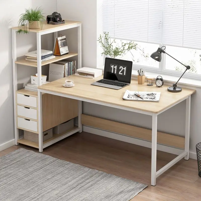 Light Luxury Desktop Computer Desk Rock Slab Desk Italian Simple Iron Frame Computer Desk in Home Study