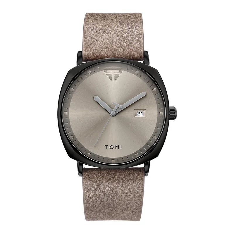 TOMI TOMI Men's Watch Minimalist Fashion Sports Watch Calendar Leather