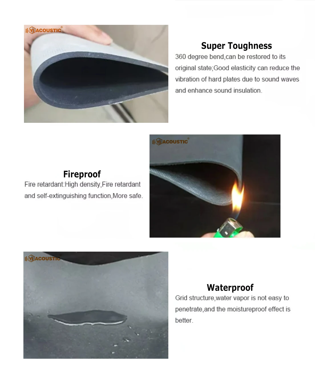 White Mass Loaded Vinyl Self Adhesive Mlv Soundproofing Barrier Mlv Acoustic Damping With Good