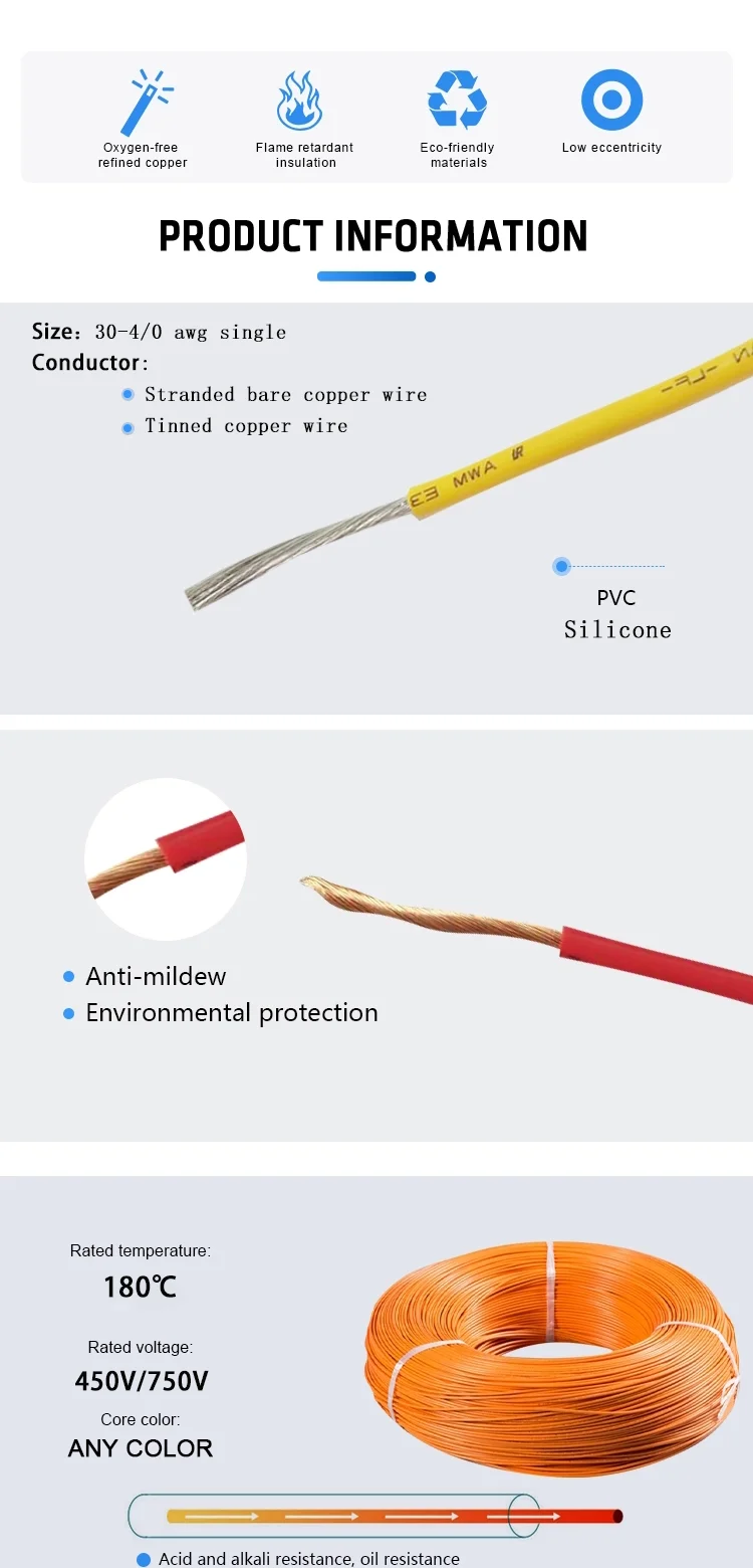 Red Black Silicone Wire High Temperature Silicone Power Cable 2AWG 4AWG 6AWG 8AWG10AWG 12 13 14 16 18 20 22 AWG To 30AWG - ANKUX.COM