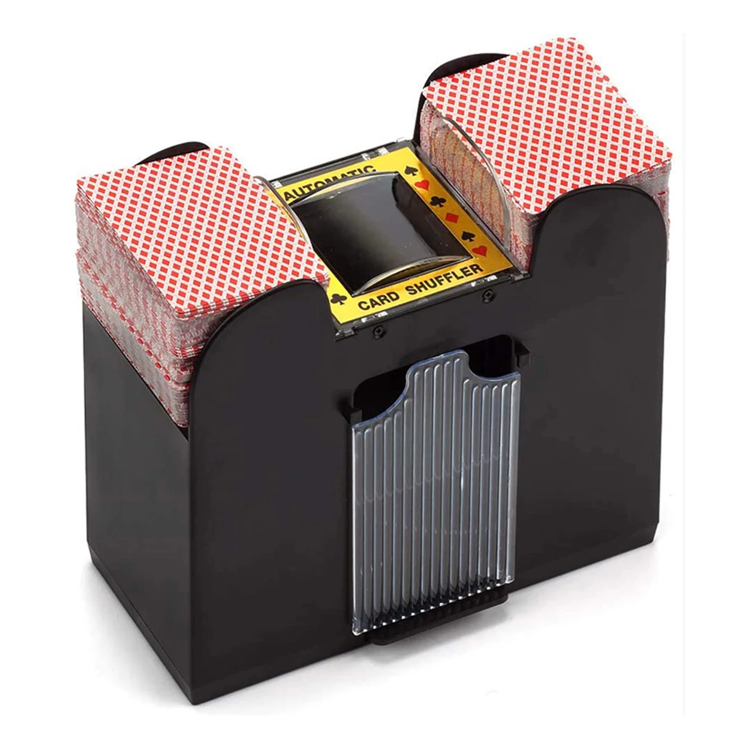 Portable 2-Deck Automatic Card Shuffler Playing Cards Sorter and Dispenser for Home or Travel Made of Durable Plastic Metal