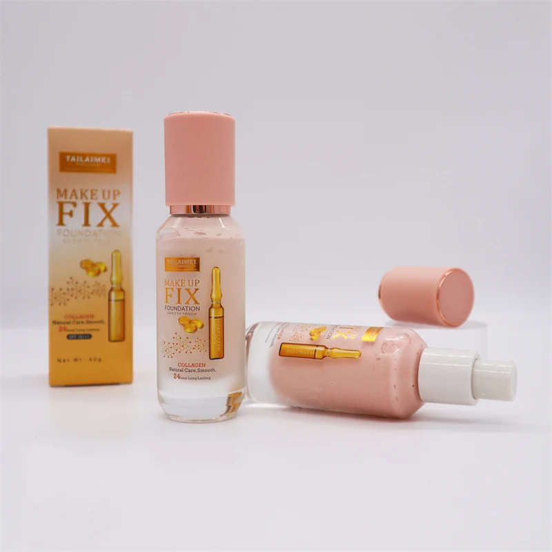 F182 Custom 5 Colors Fix Natural Foundation Moisturizing Whitening Lightweight Face Care Base Cream Smooth Makeup Foundation