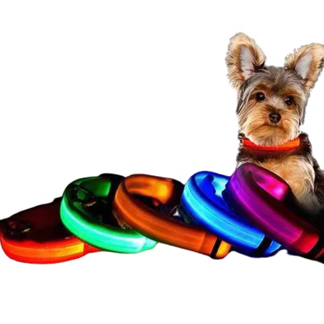 Usb Led Rechargeable Flashing Light Dog Collar Glowing In Dark Led Dog