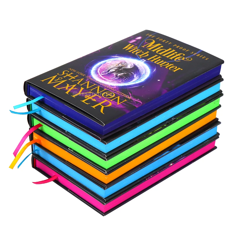 Custom Books on Demand Full Color Hardcover Sprayed Edge Novel Book Case Bound Dust Jacket Printing