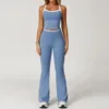 2027 vest + 9238-2 flared pants haze blue
