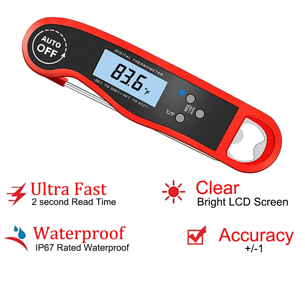 Meat Thermometer - Best Waterproof Ultra Fast Thermometer with