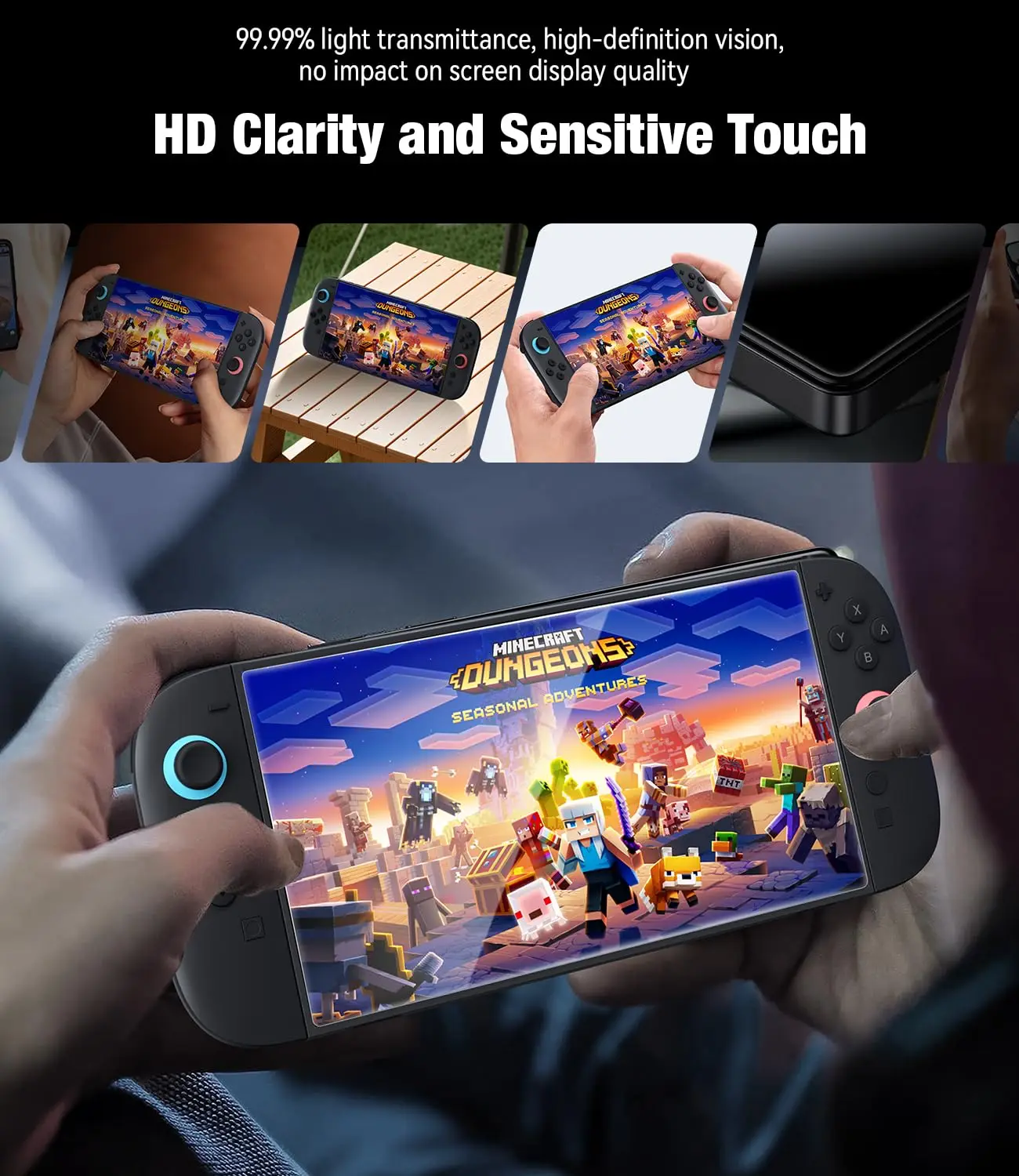 product laudtec for nintendo for switch 2 screen protector 2025 switch 2 9h tempered glass hd clear with auto dust removal anti scratch-2