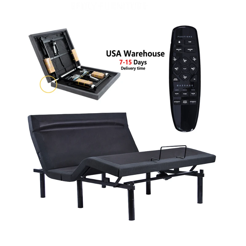 Tekvorcare Bluetooth Adjustable Bed Frame King Size With Led Lights