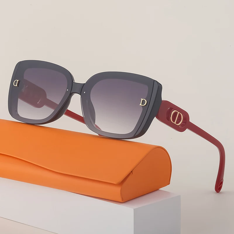2023 China Fashion Designer Square Sunglasses Women's Trend D Word Cut