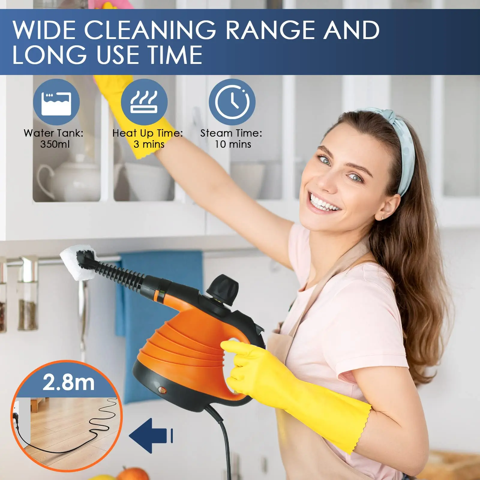 Portable Mini Household Floor Kitchen High Pressure Handheld Steamer