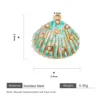 Shell 8 pearl pendant-green+light green