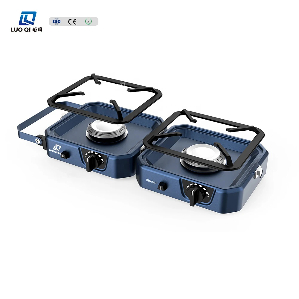 High Quality Double Camping Folding Gas Stove With Grill Portable Outdoor Gas Stove