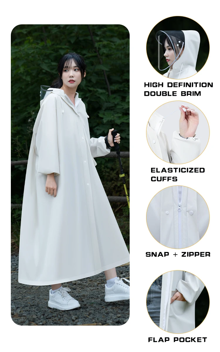 Portable Transparent White Adults Raincoat Quick Dry Plastic Rain Coat  for Boys and Girls for Fishing and Hiking supplier