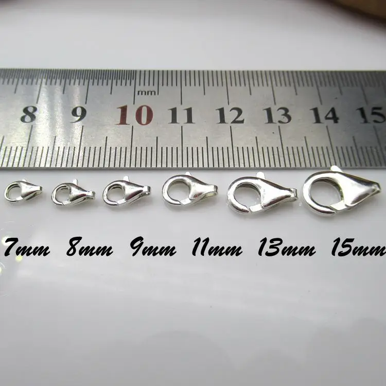 Fermoir mousqueton en argent sterling 925 de 16 mm