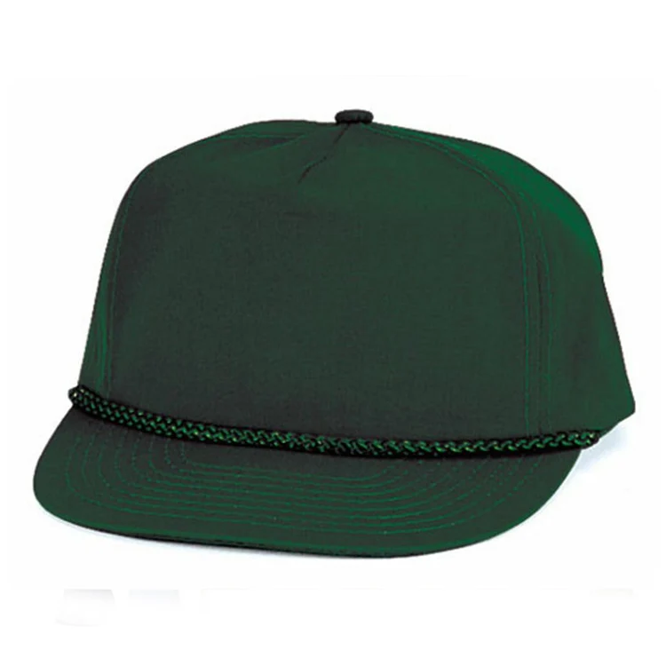 Blank Two Tone 5 Panel Baseball Cotton Twill Braid Snapback Hats Caps, Beige