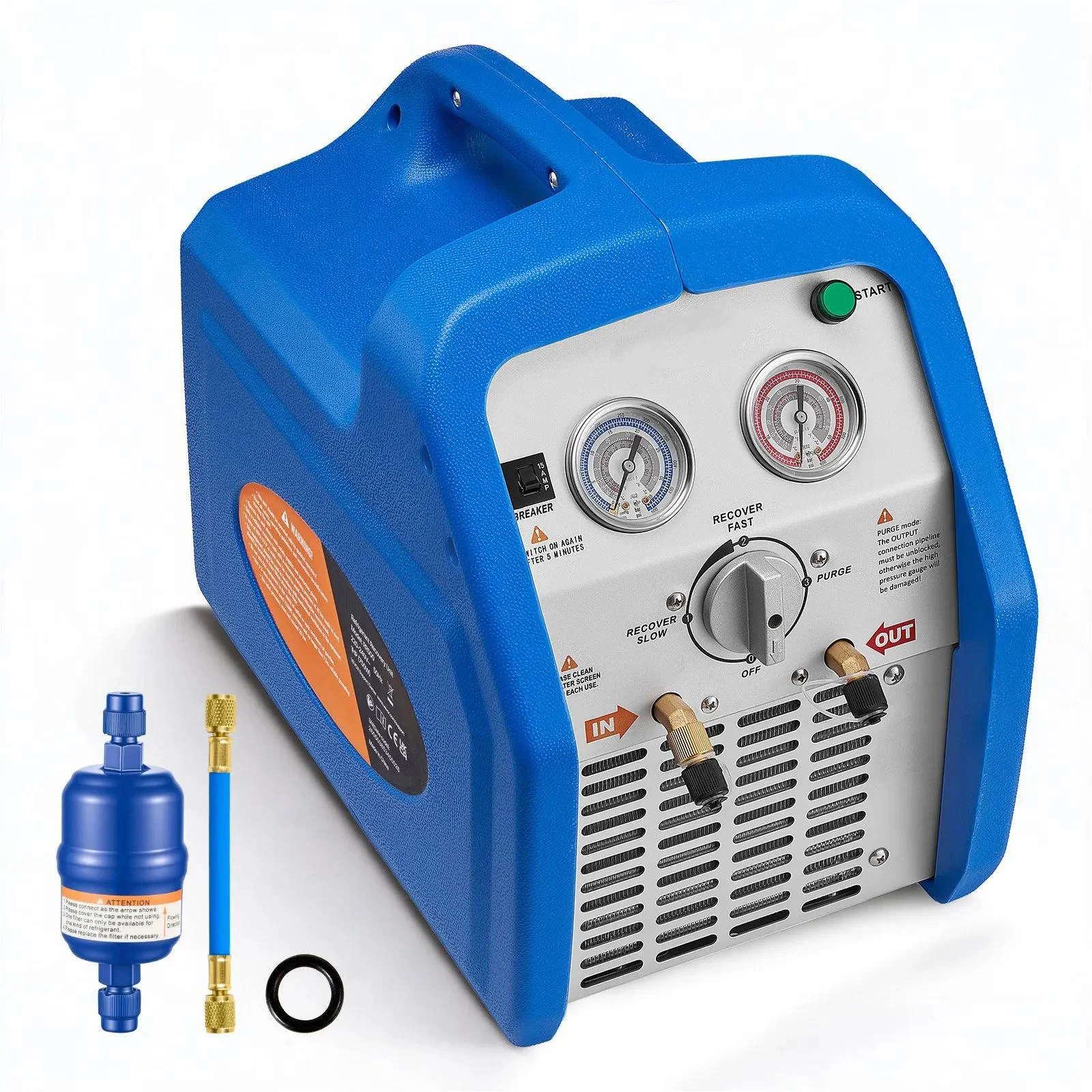 Factory Price Portable 1HP Gas Refrigerant Recovery Machine for Other Refrigeration R410A R22 R134A R32 with Oil Separator