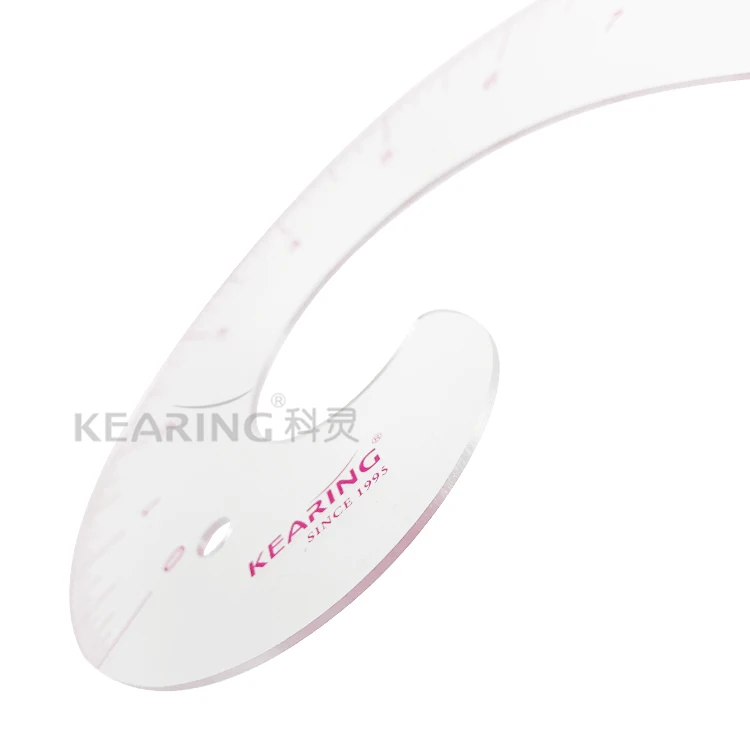 Kearing PVC Neck Hole Grading Ruler / 12' Plastic Sewing Curve Drawing Rulers for Fashion Design School Students # 6012