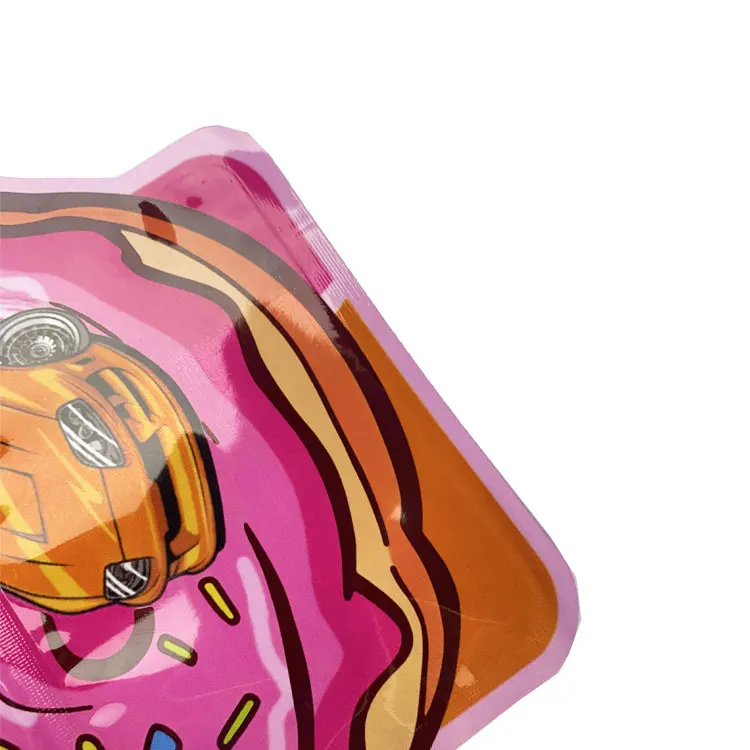 Diecut Shaped Packaging Irregular Ziplock 3.5 Smell Proof Logo Print