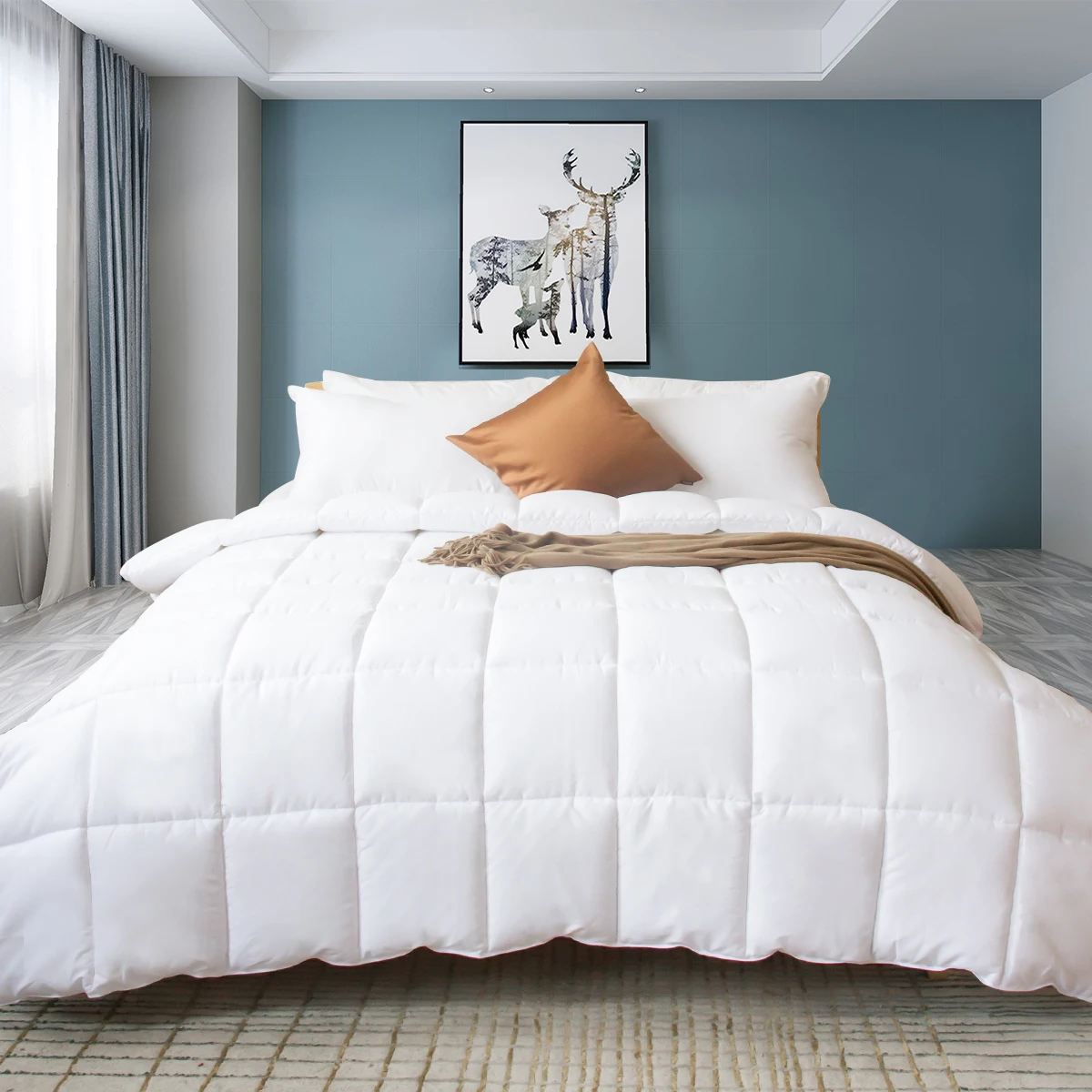 feather filled quilt