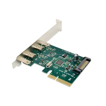 2 ports USB 3.1 Type-C PCI express Card pci-e 4x to usb3.1 SuperSpeed 10Gbps Type C adapter with PCIe low profile bracket