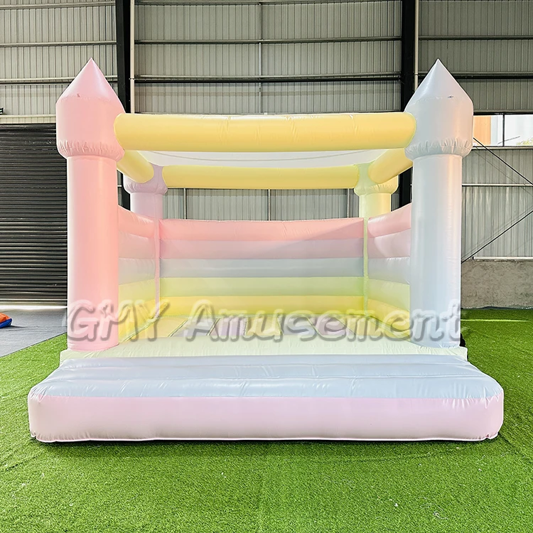 Hot sale pastel mixed color modern bounce house indoor bouncy castle for party rental