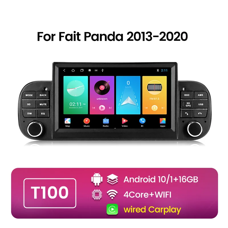 6.5'' Android Car Radio For Fiat Panda 2013-2020 Stereo Car Video  8Core+48EQ+IPS 4G LTE Car Multimedia Player No DVD| Alibaba.com