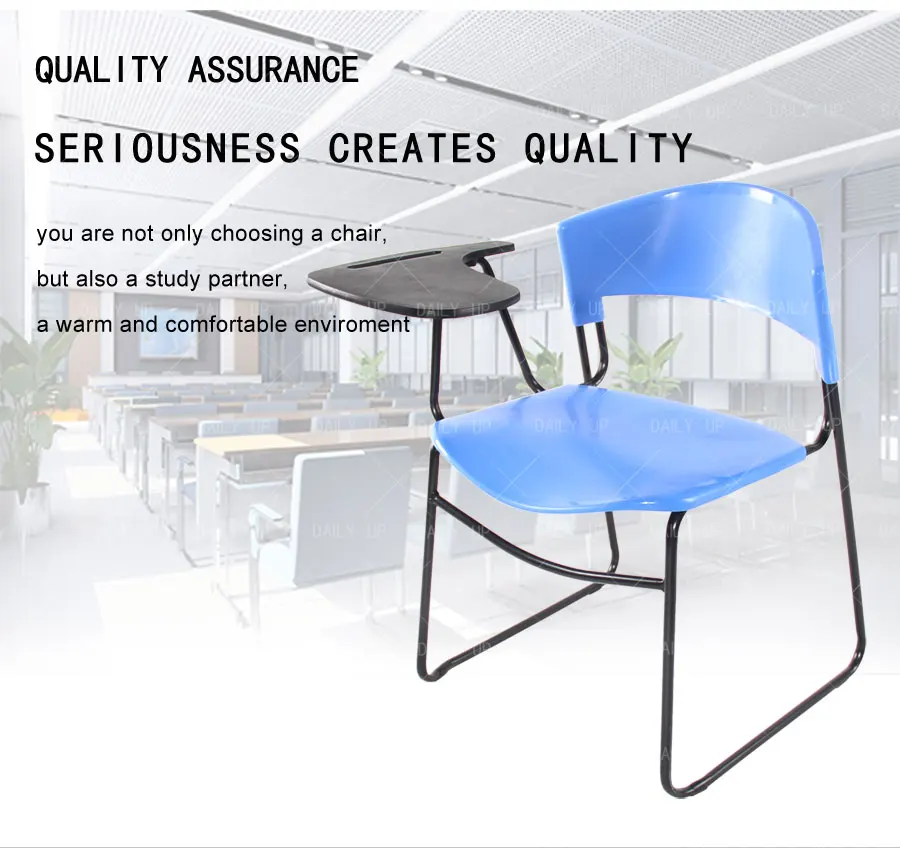 Office Training Chair With Tablet Sled Metal Frame Classroom Study Chair With Book Holder And Large Seat For Student Wholesale