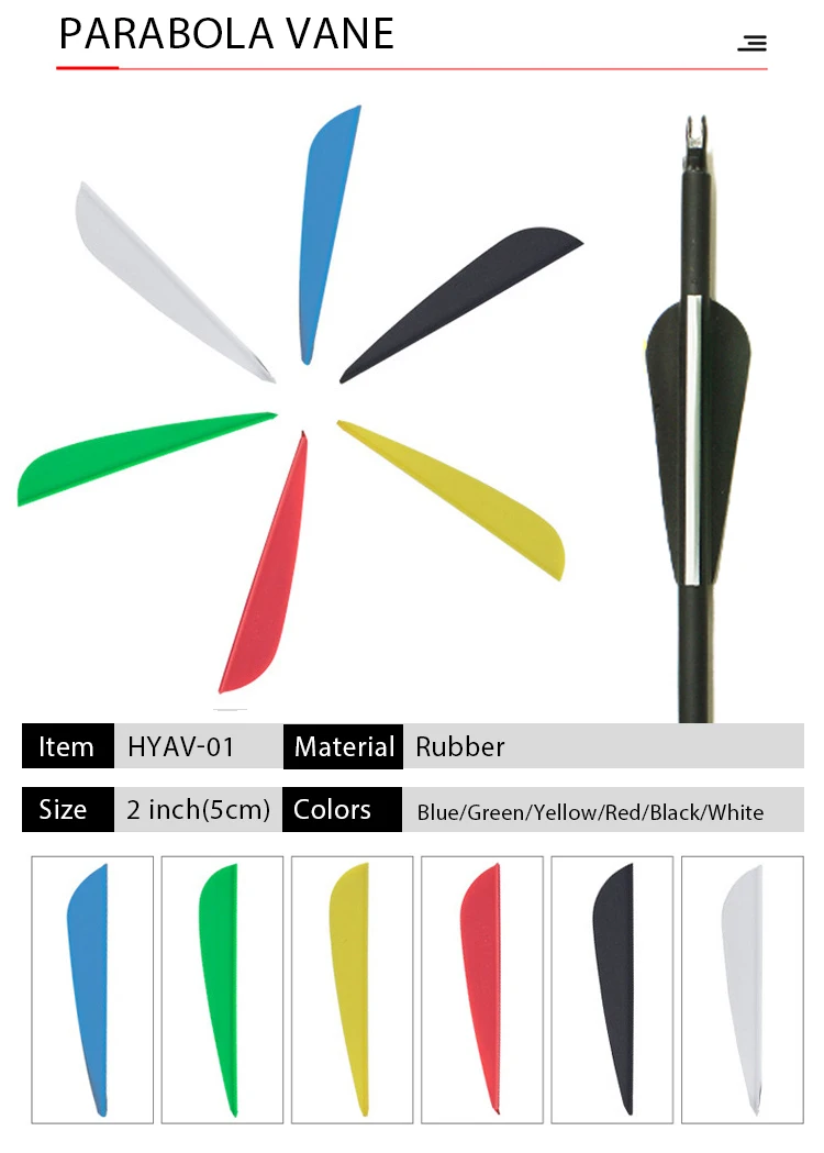 Hooyi Wholesale Custom Archery Arrow Vanes And Feathers Hunting Bow
