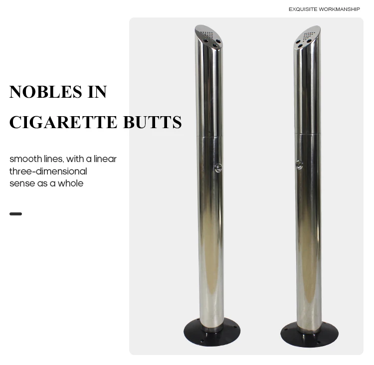 Hot Sale Wholesale 304 SUS Standing Ashtray New Ashtray Design with Lock for Indoor and Outdoor