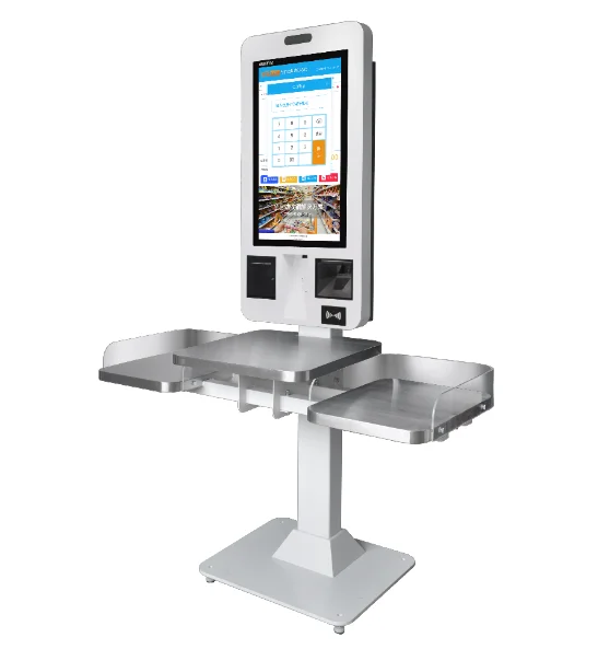 Self Service Kiosk with Pos Card Reader Slot Cash Register Billing Machine Pos Systems 80mm Automatic Cut Printer Scanner Pos
