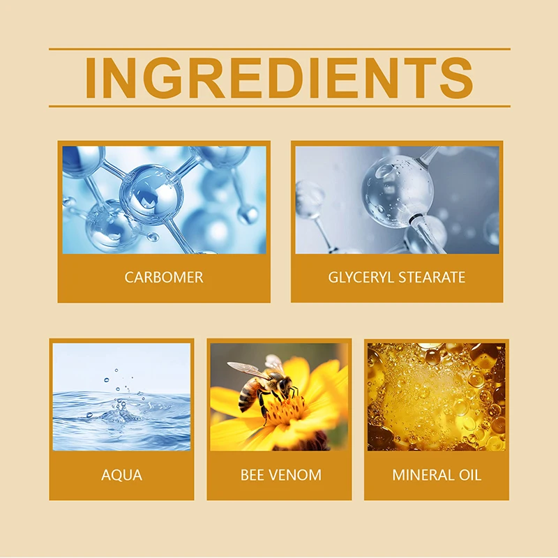 Hot Sales 20g Organic Face Skin Care Erase Lines Firming Lifting Bee Venom Wrinkle Cream