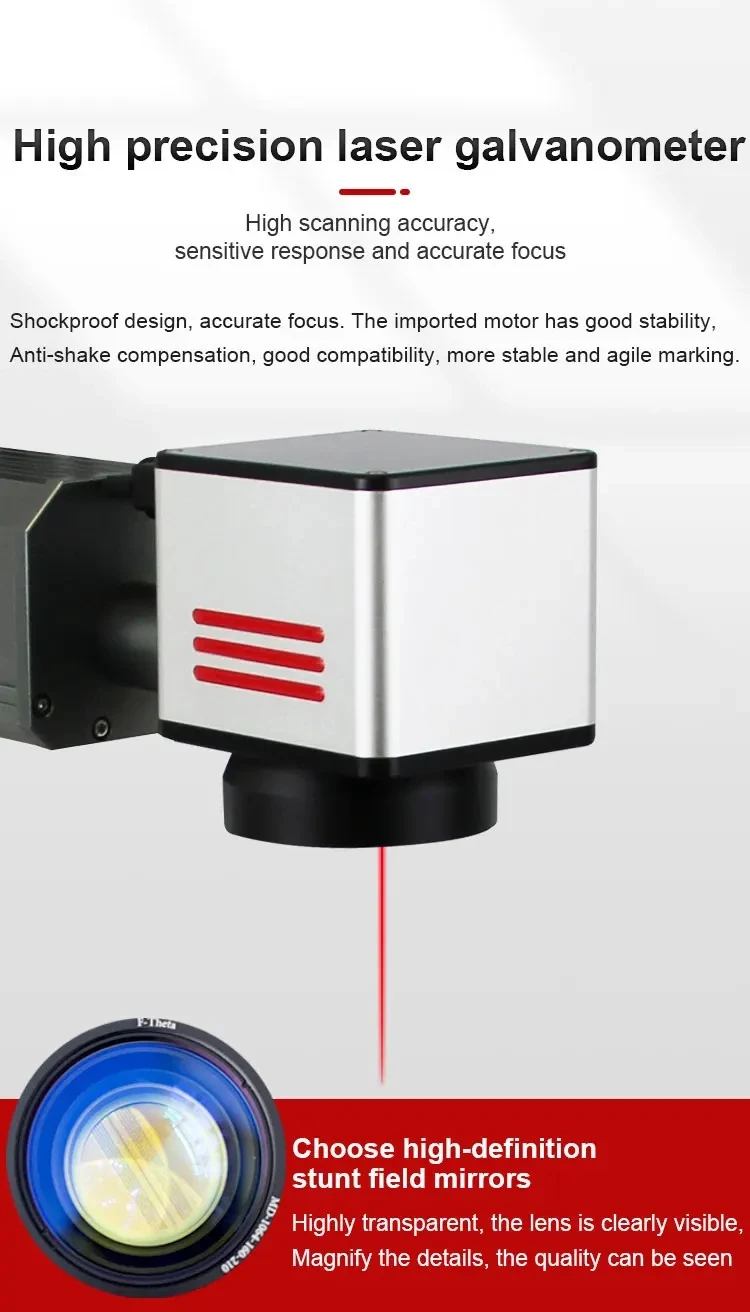 Table 20W 30W 50W Raycus Fiber Laser Marking Machine for Metal Plastic Pvc