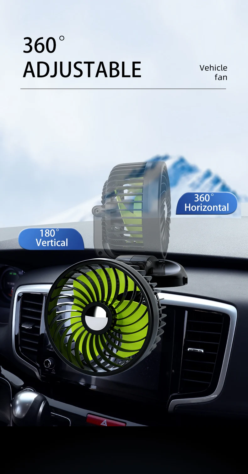 Vehicle Fan Automotive 12v 24v Foldable Storm Car Fan Interior