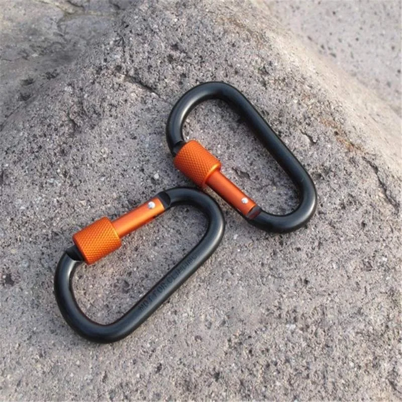 Aluminum Carabiner D-Ring Key Chains Clips Hooks Outdoor Buckle