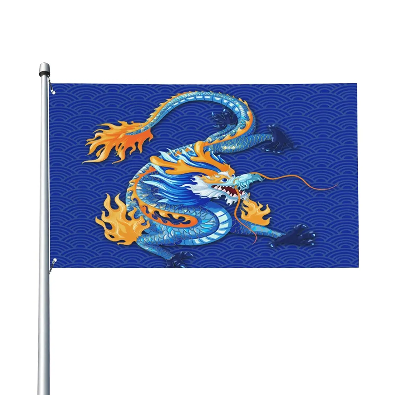 Bandeira de dragão com anel de fogo de água 3 x 5 pés 2 x 3 pés