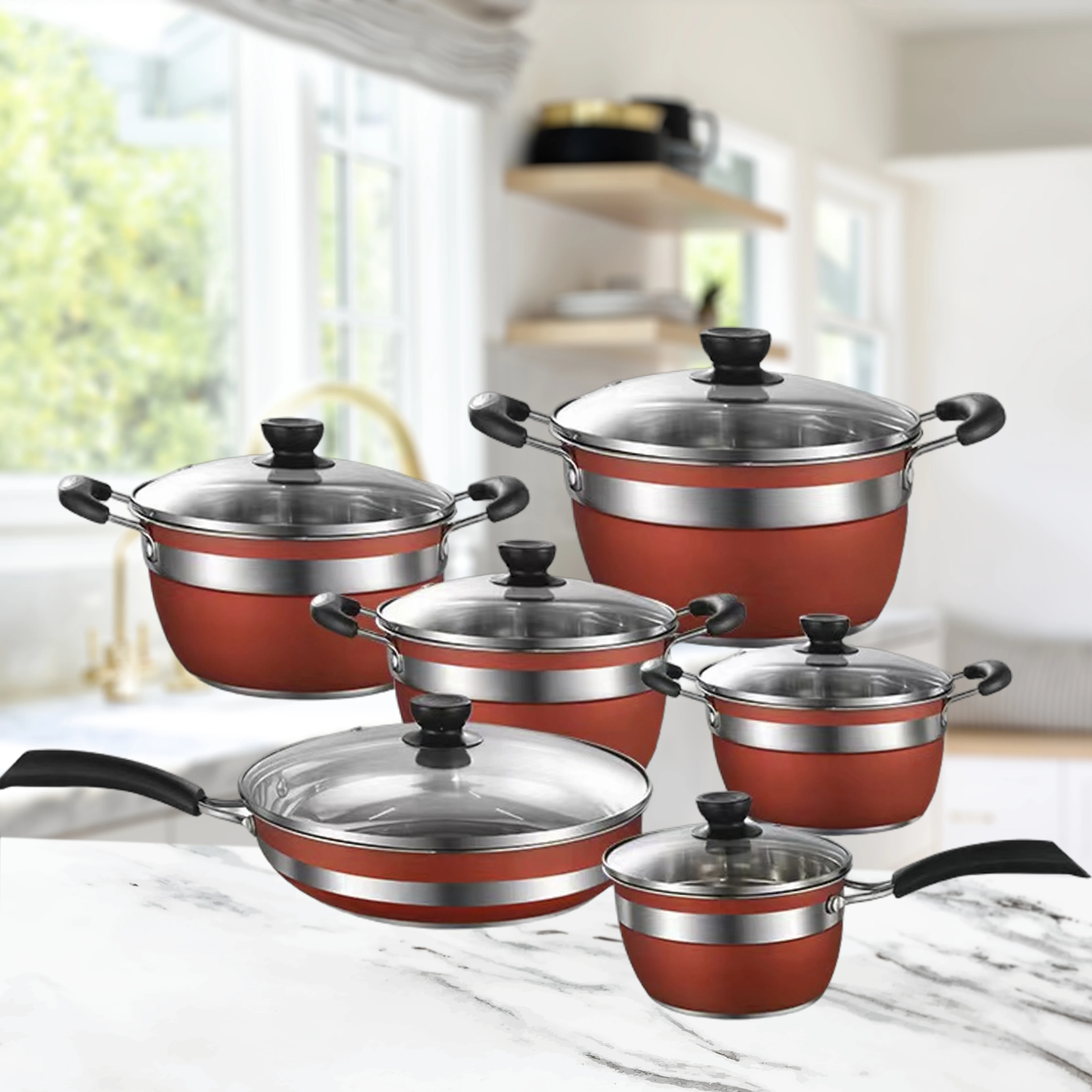 Cacerola De Aluminio Fundido Lacor 14 Cm Color Rojo - Antiadherente Sin PFOA, Compatible Con Todo Tipo De Cocinas (incluida Inducción)